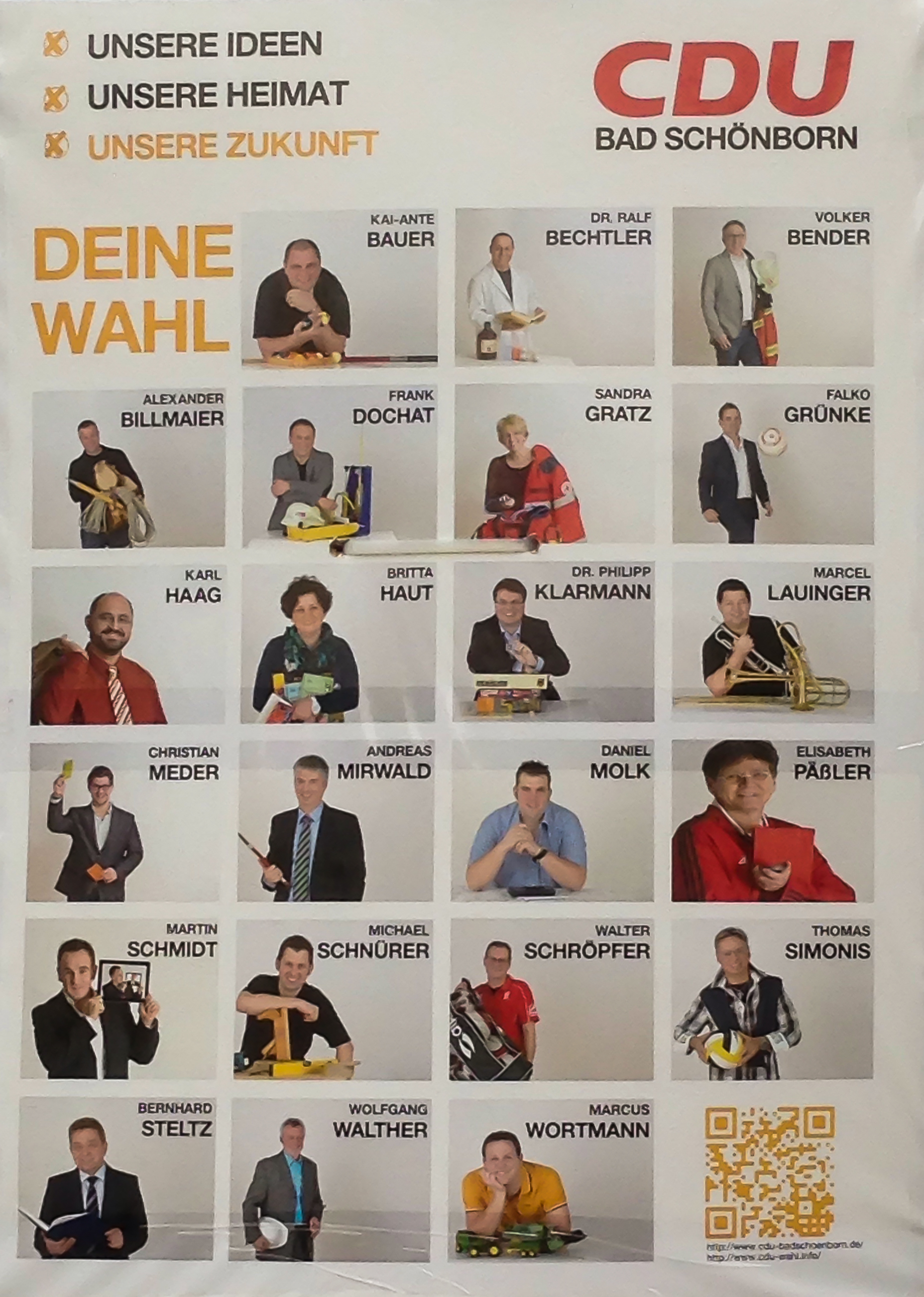 CDU Bad Schönborn Plakat Gemeinderatswahl 2014