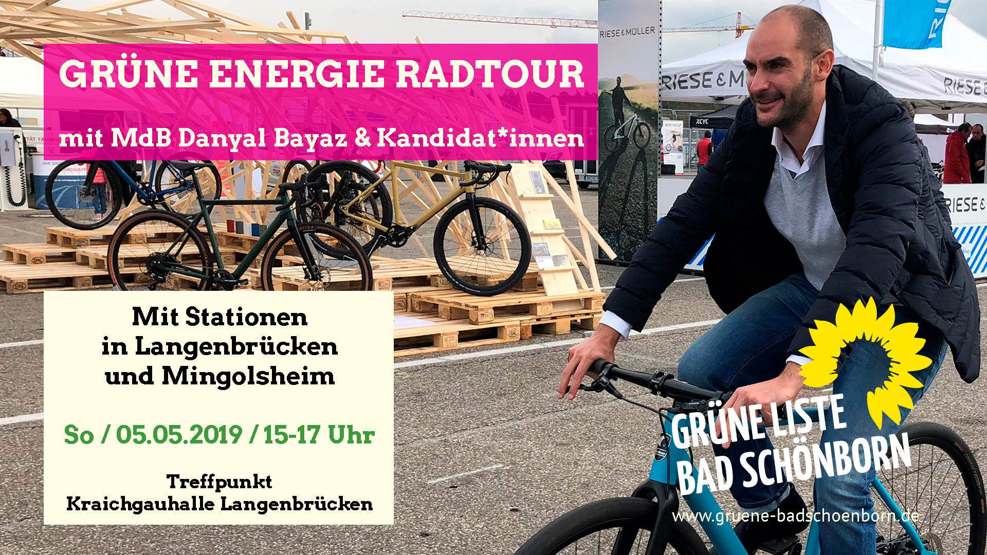 Grüne Energie Radtour mit MdB Danyal Bayaz am 5. Mai 2019