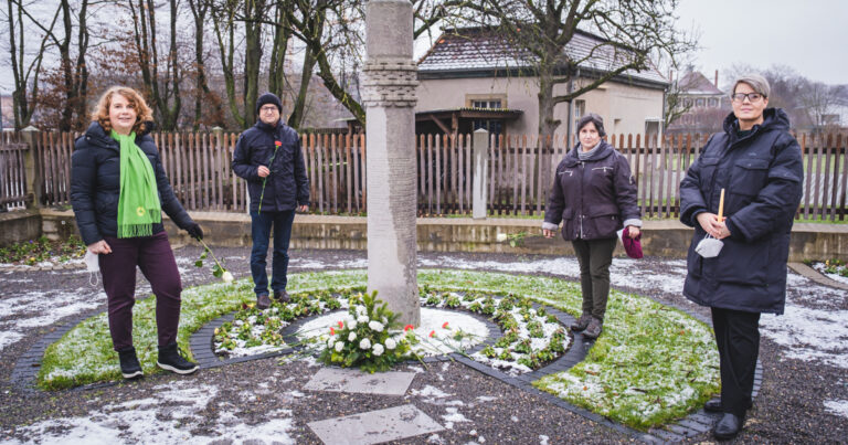 Gedenkspaziergang auf dem Rundgang des Aktionsbündnisses „Zeichen setzen“ am internationalen Tag des Gedenkens an die Opfer des Holocaust am 27.01.2021