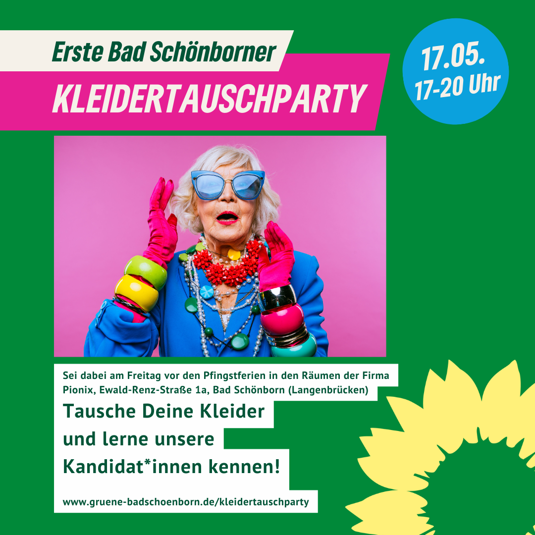 Erste Bad Schönborner Kleidertauschparty am 17. Mai 2024 Grüne Liste