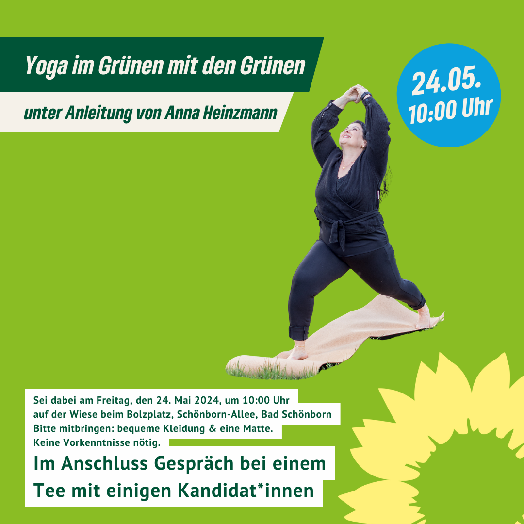Yoga im Grünen mit Anna Heinzmann und den Grünen am 24. Mai 2024