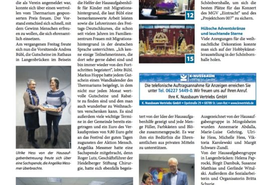 GrÃ¼ne wÃ¼rdigen Ehrenamt Artikel in der Bad SchÃ¶nborner Woche Nr. 48 S.3