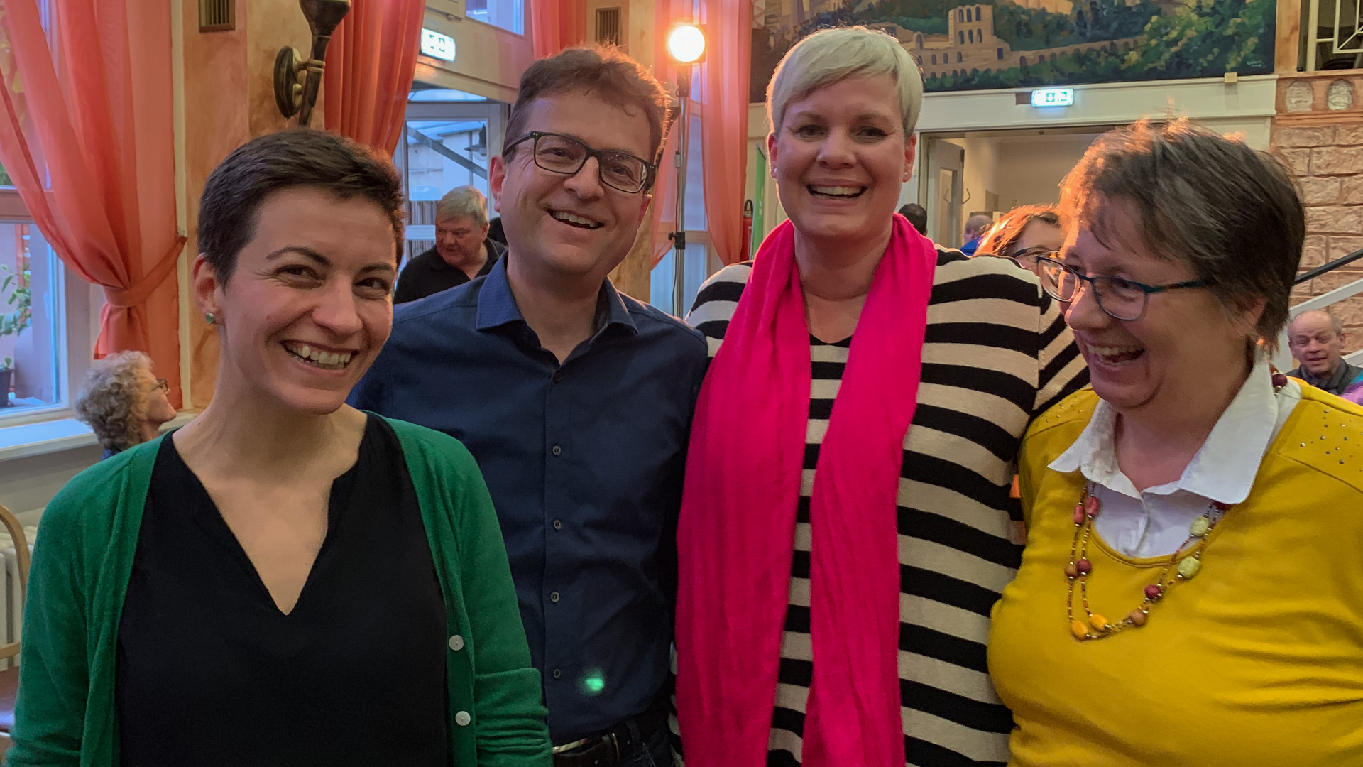 Ska Keller in Karlsruhe am 8. Mai mit Felix, Silke, Christine