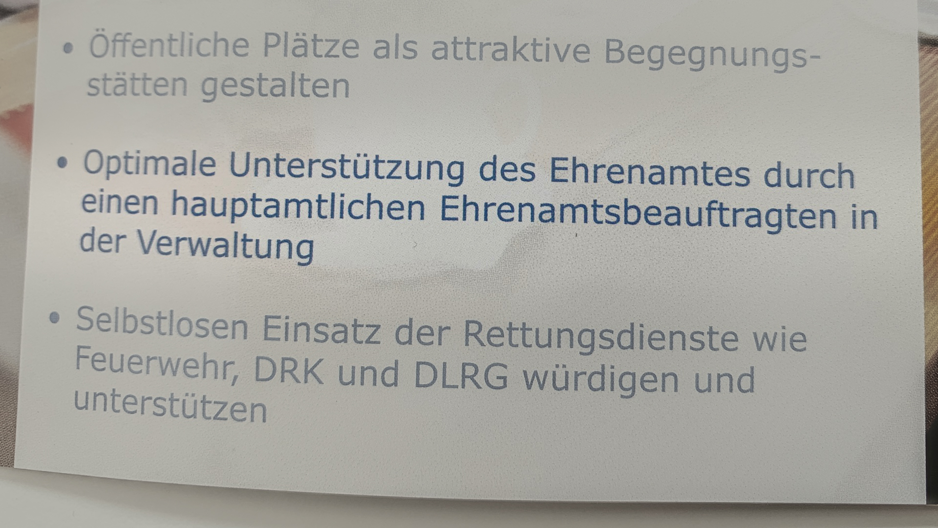 Ehrenamtsbeauftragter (Auszug aus dem Wahlprogramm von Sybille Klett)