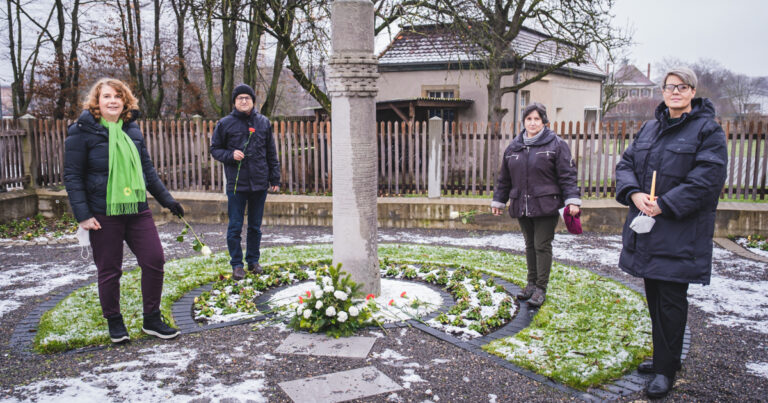 Gedenkspaziergang auf dem Rundgang des Aktionsbündnisses „Zeichen setzen“ am internationalen Tag des Gedenkens an die Opfer des Holocaust am 27.01.2021