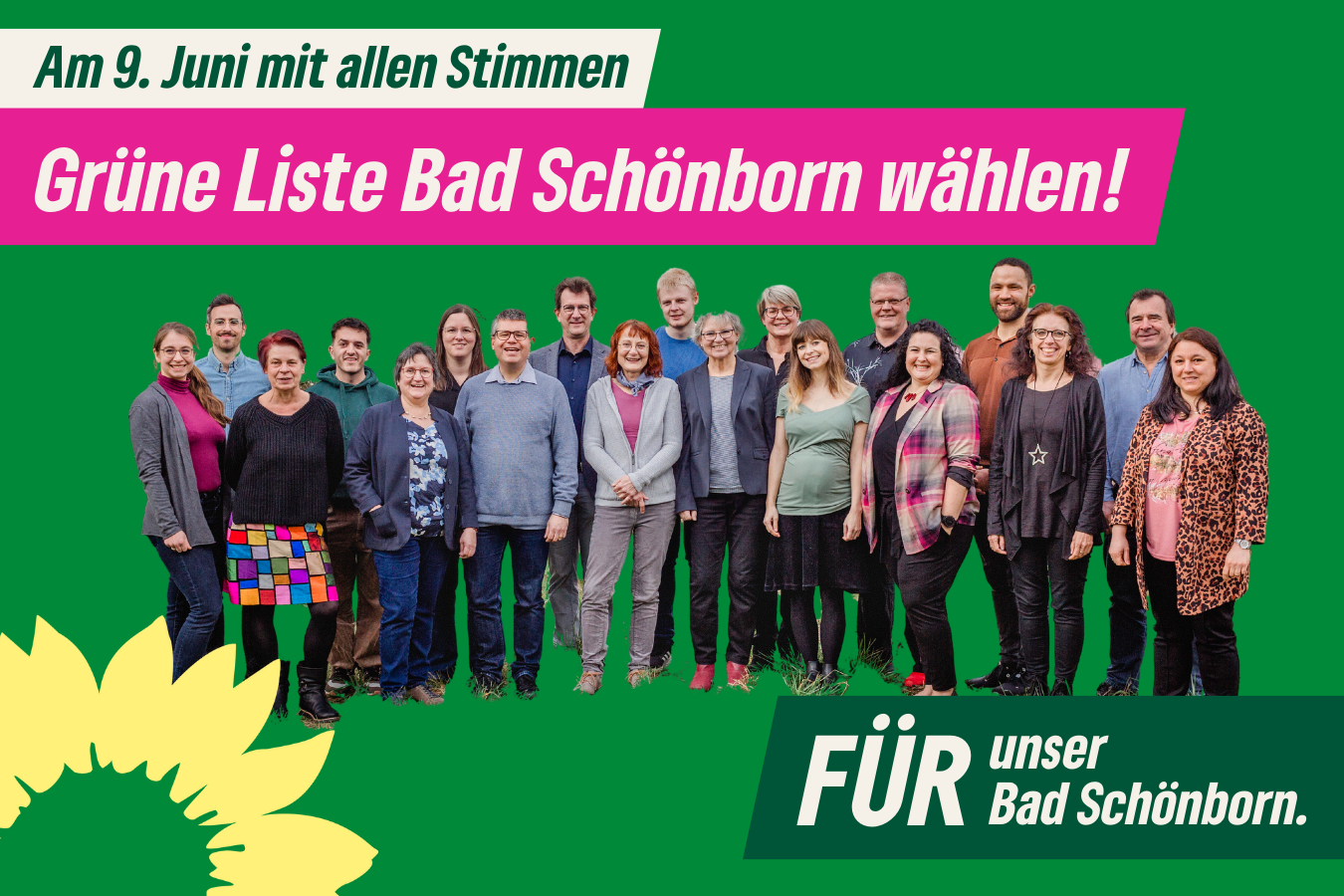 Am 9. Juni 2024 mit allen Stimmen GrÃ¼ne Liste Bad SchÃ¶nborn wÃ¤hlen! FÃœR unser Bad SchÃ¶nborn.
